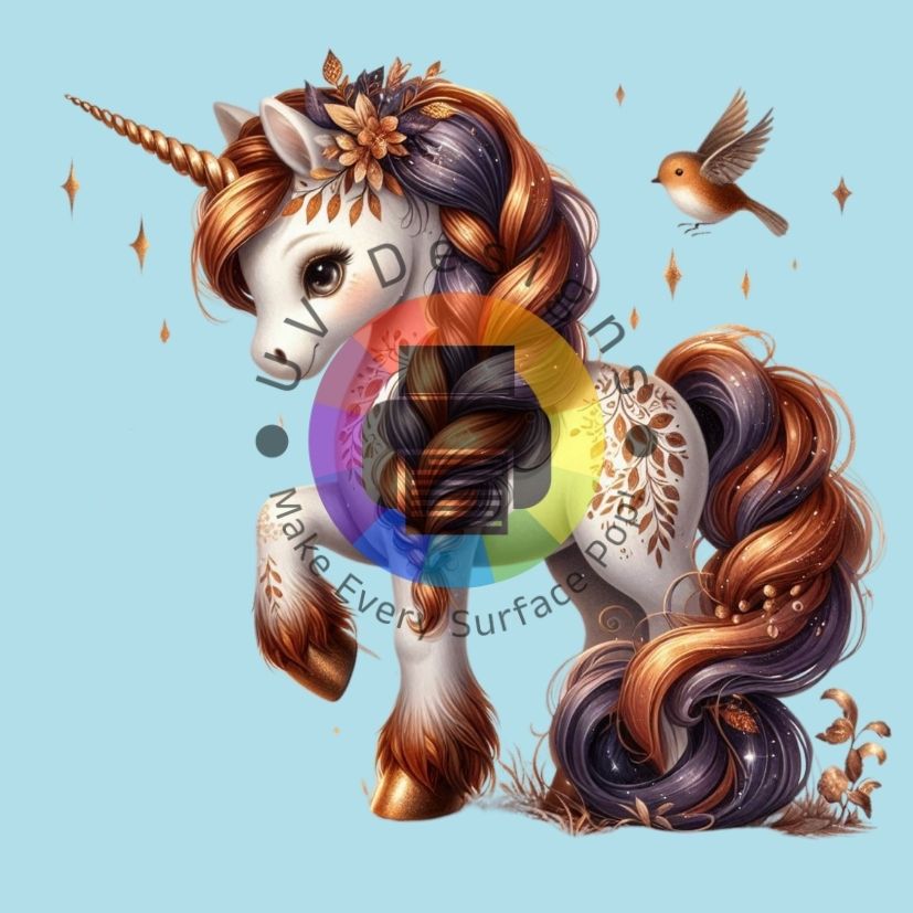 Herfst unicorn met vogel