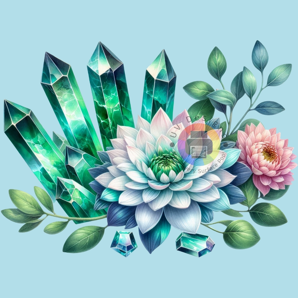 7 cm Crystals with flowers no. 2