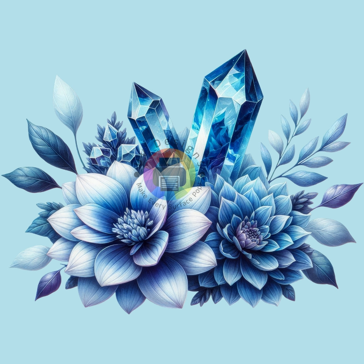 7 cm Crystals with flowers no. 3
