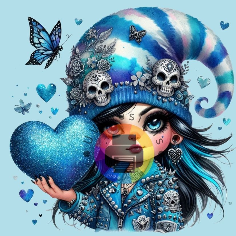 Gothic gnome meisje - Blauw nr 2