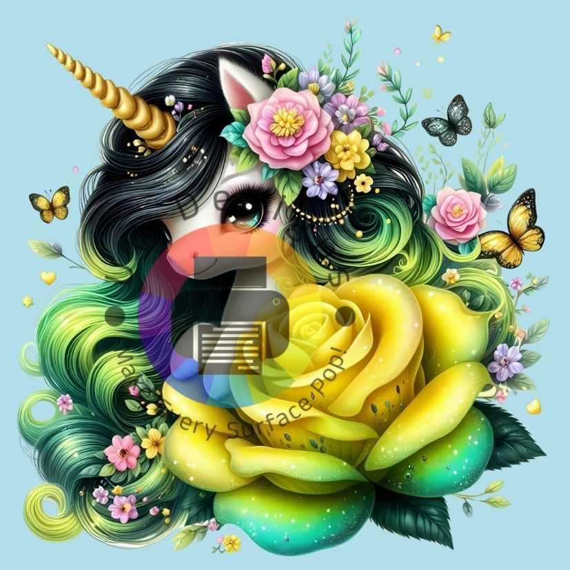 Unicorn gele - groene roos nr 1