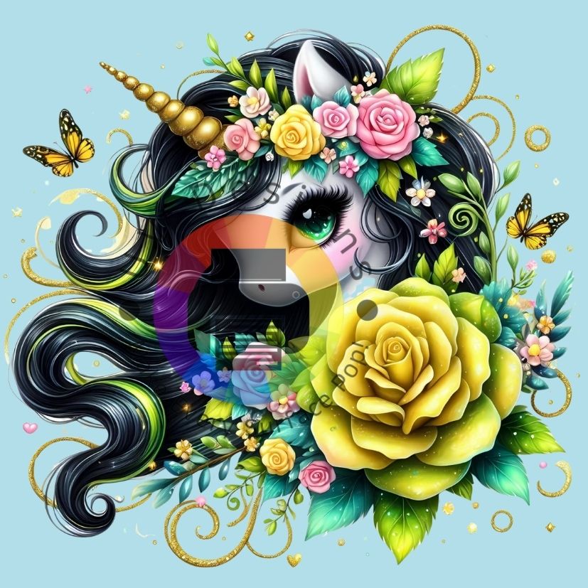 Unicorn gele - groene roos nr 2