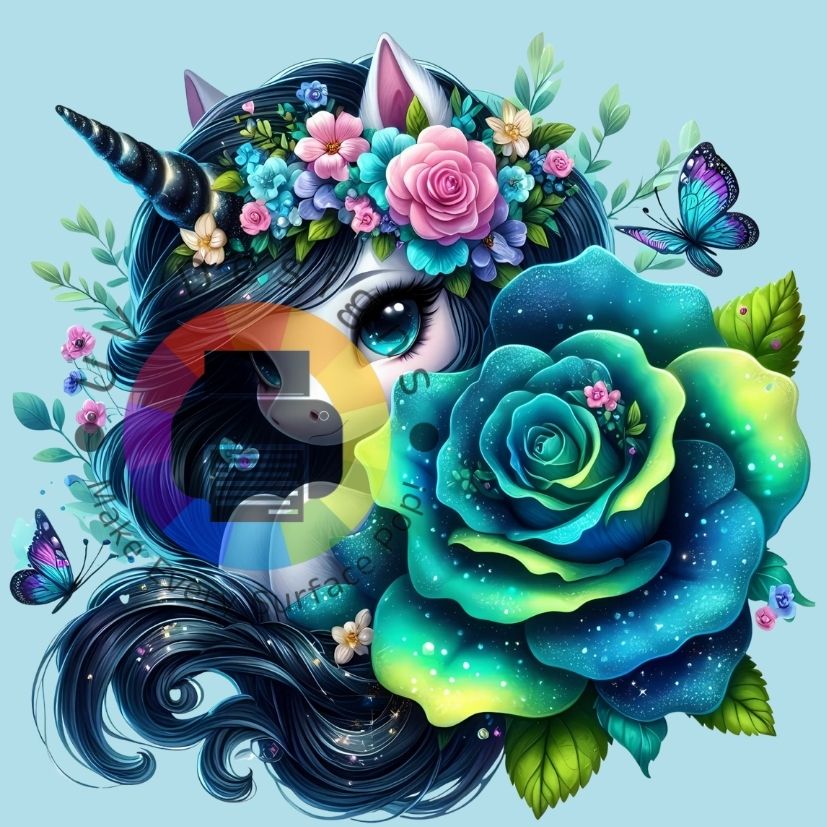 Unicorn groen gele roos nr 1