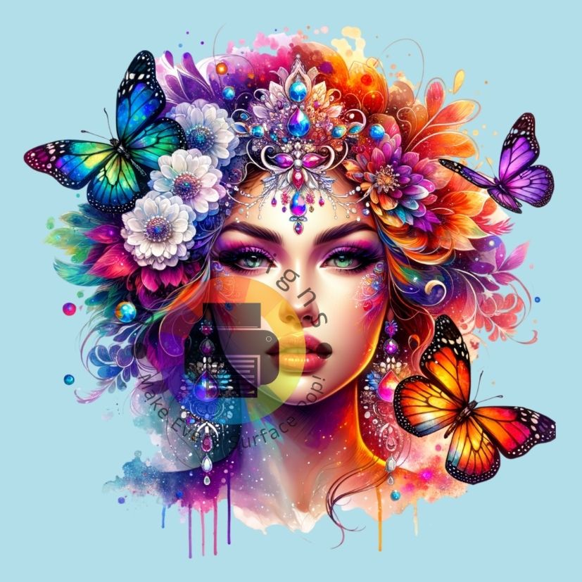 12 cm Vrouw met vlinder nr 1