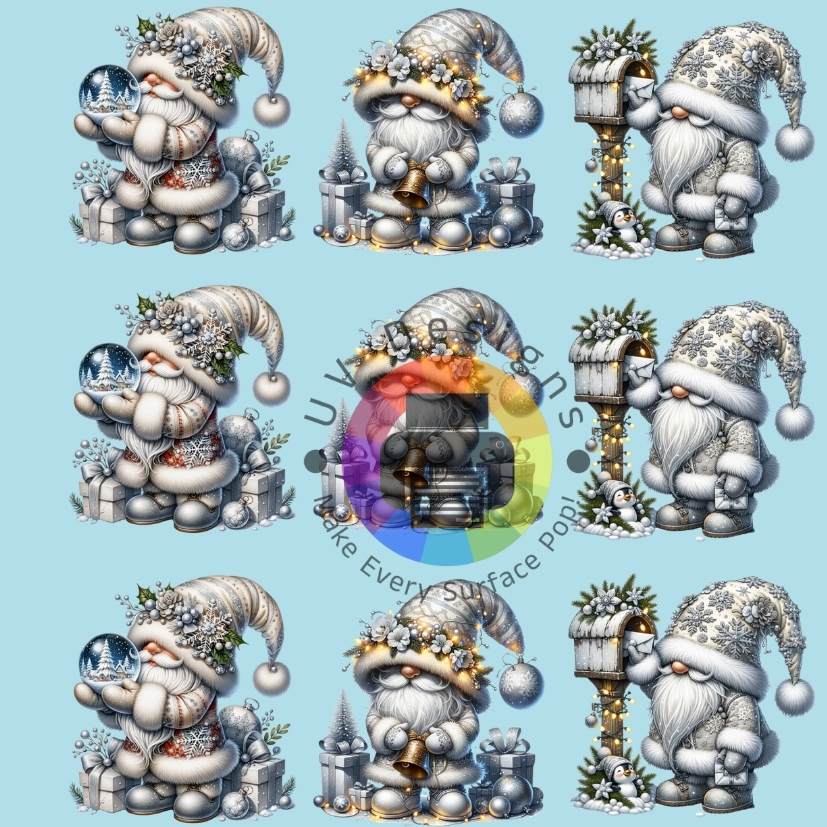 4 cm Witte kerst gnome nr 2