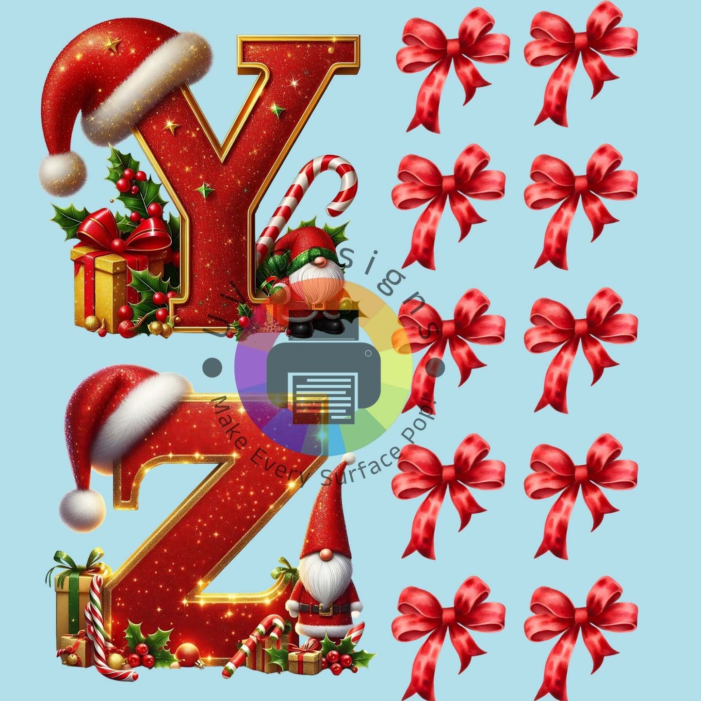 16oz Kerst alphabet 6 cm