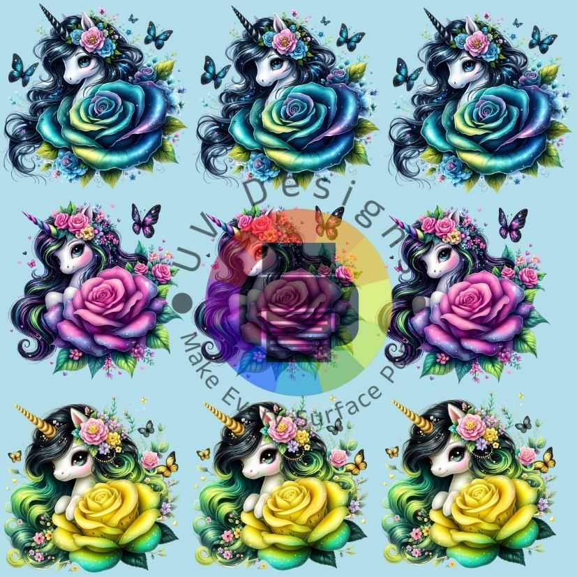 4 cm Unicorn met roos nr 1