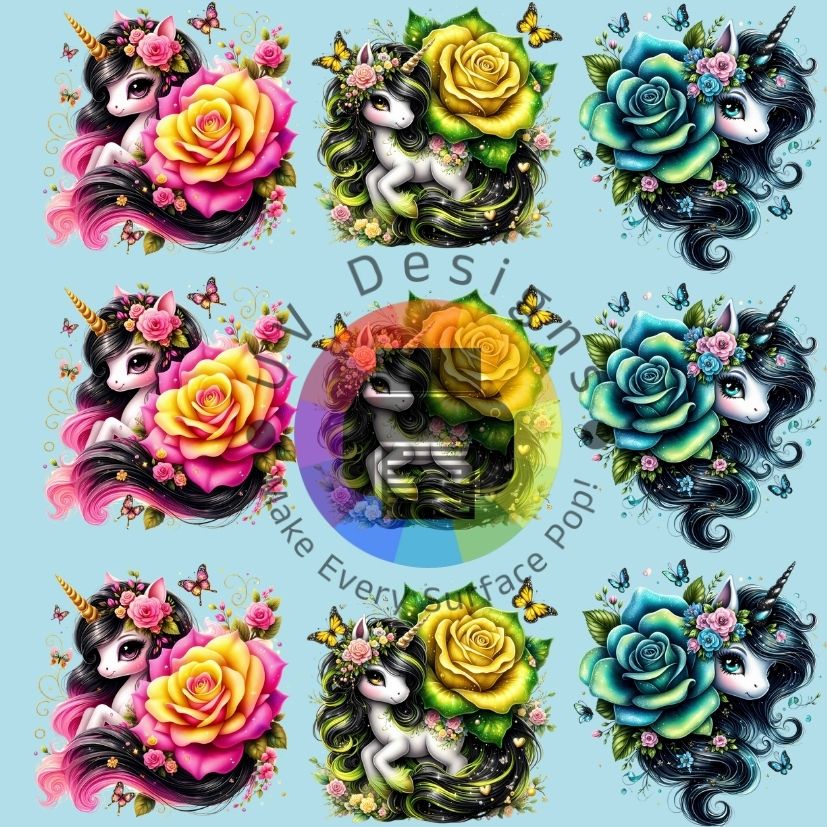 4 cm Unicorn met roos nr 2