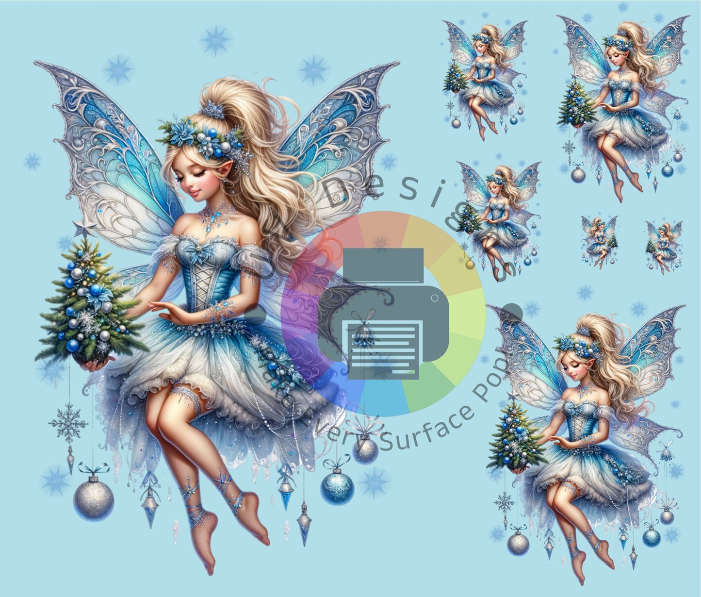 Fée de Noël bleue n° 2, 20 oz