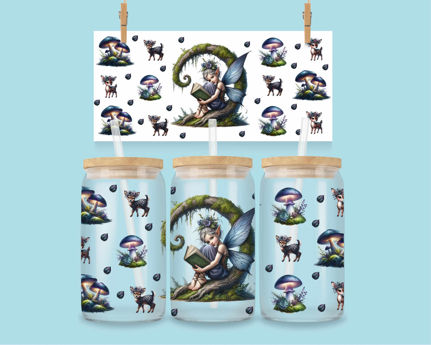 16oz Forest fairy with book