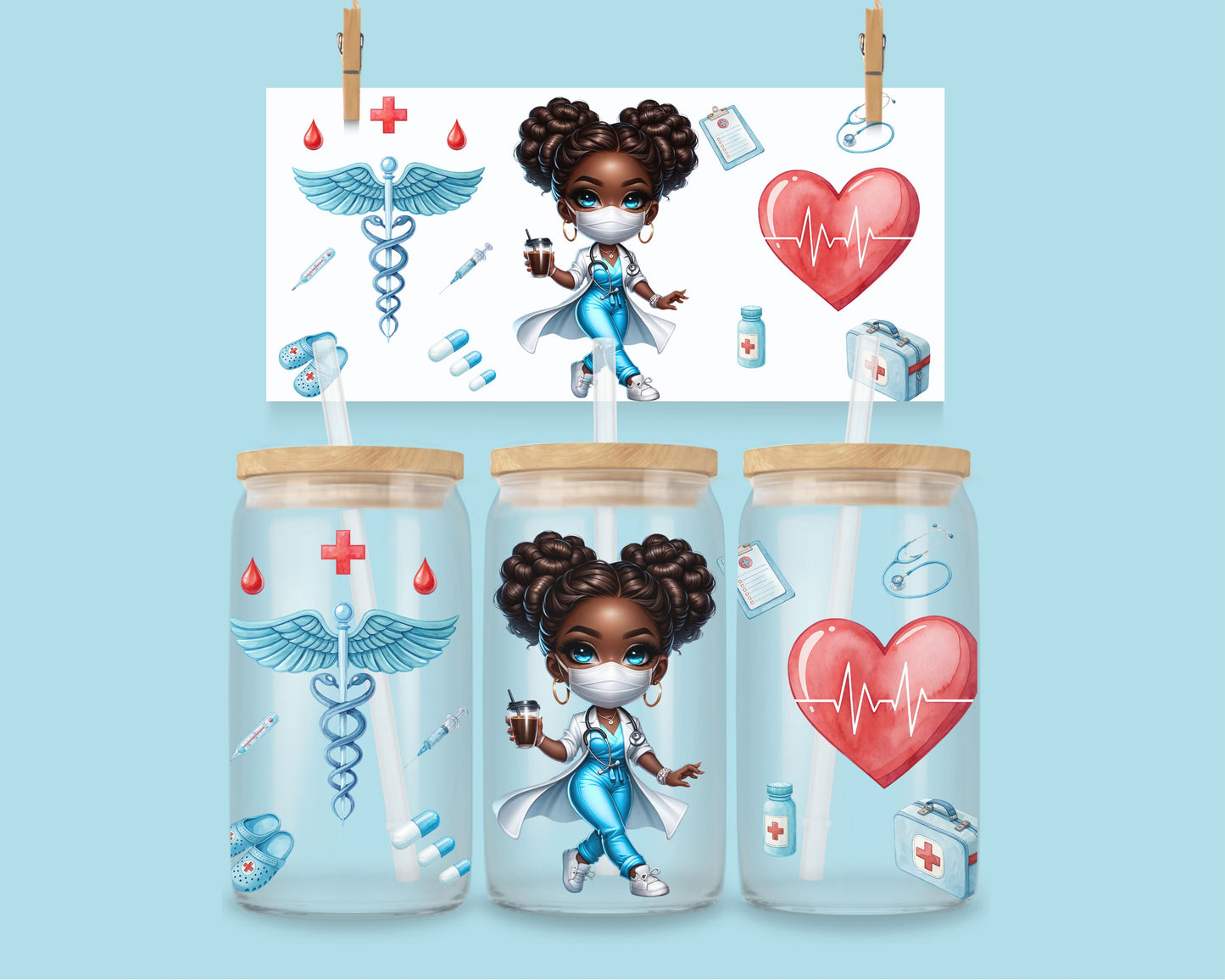 16oz Chibi Nurse - 4 Assorted
