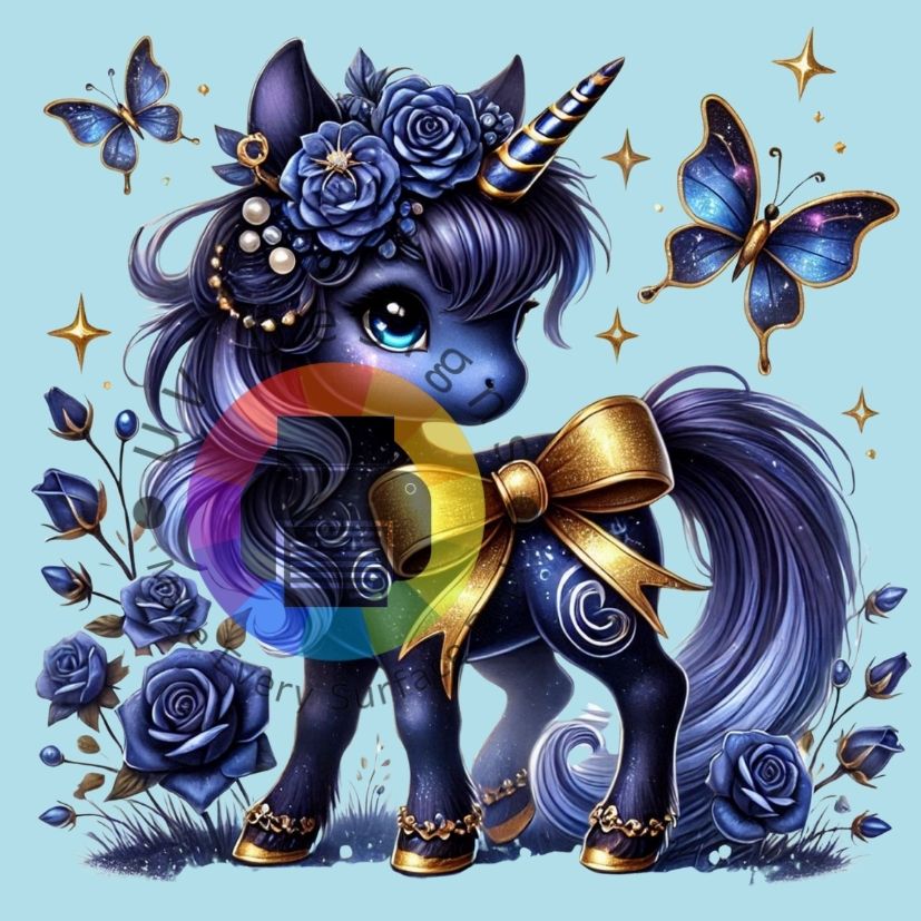 Blauwe unicorn