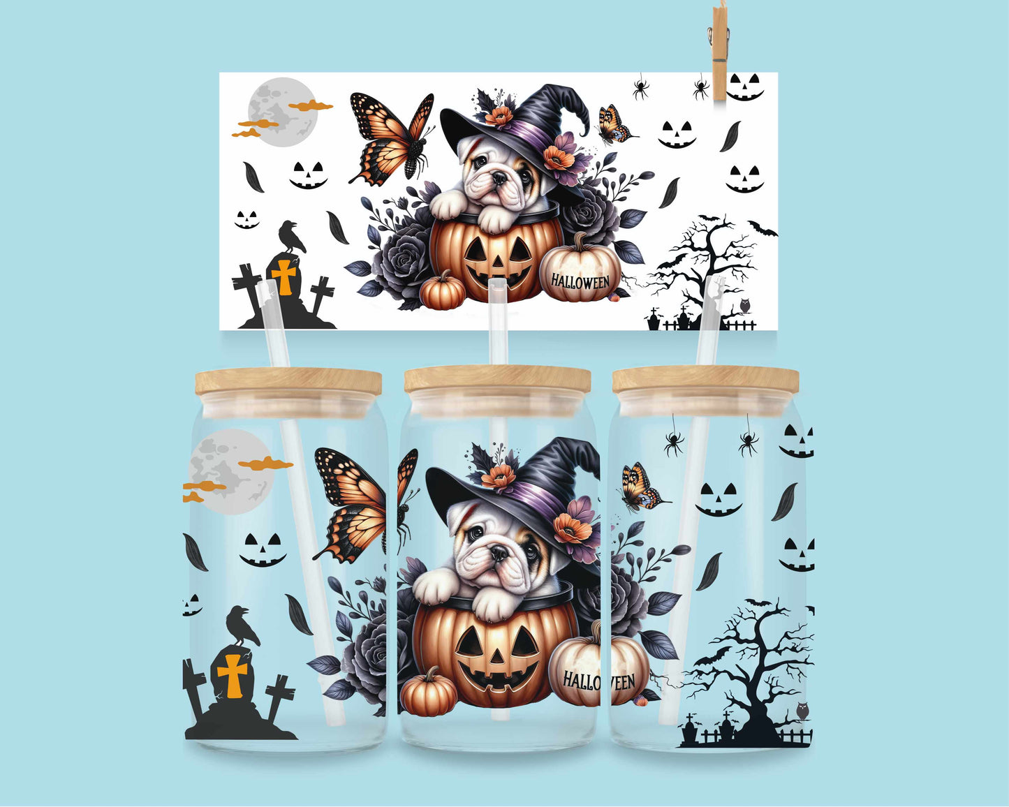 16oz Halloween puppy in pompoen nr 1