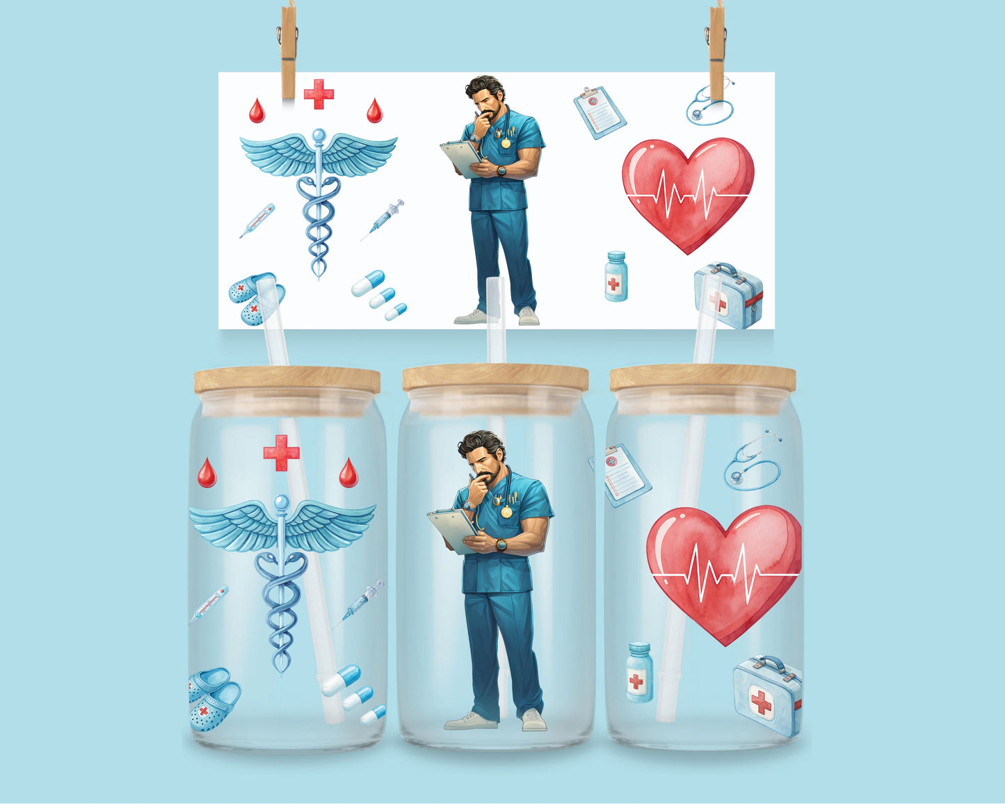 16oz Chibi verpleegkundige - 6 Verschillende