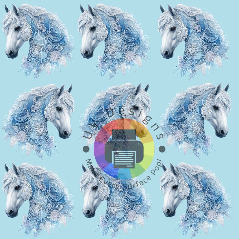 4 cm Blauw kanten paard