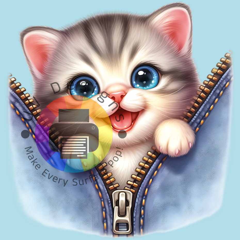 Kitten achter rits