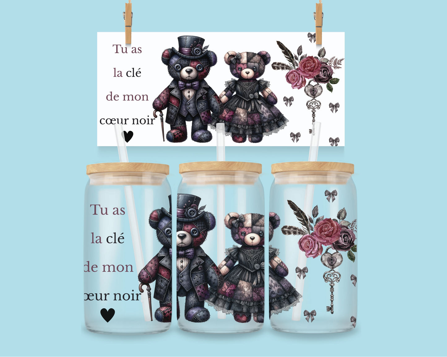 16oz You hold the key to my black heart (ENG & FR)