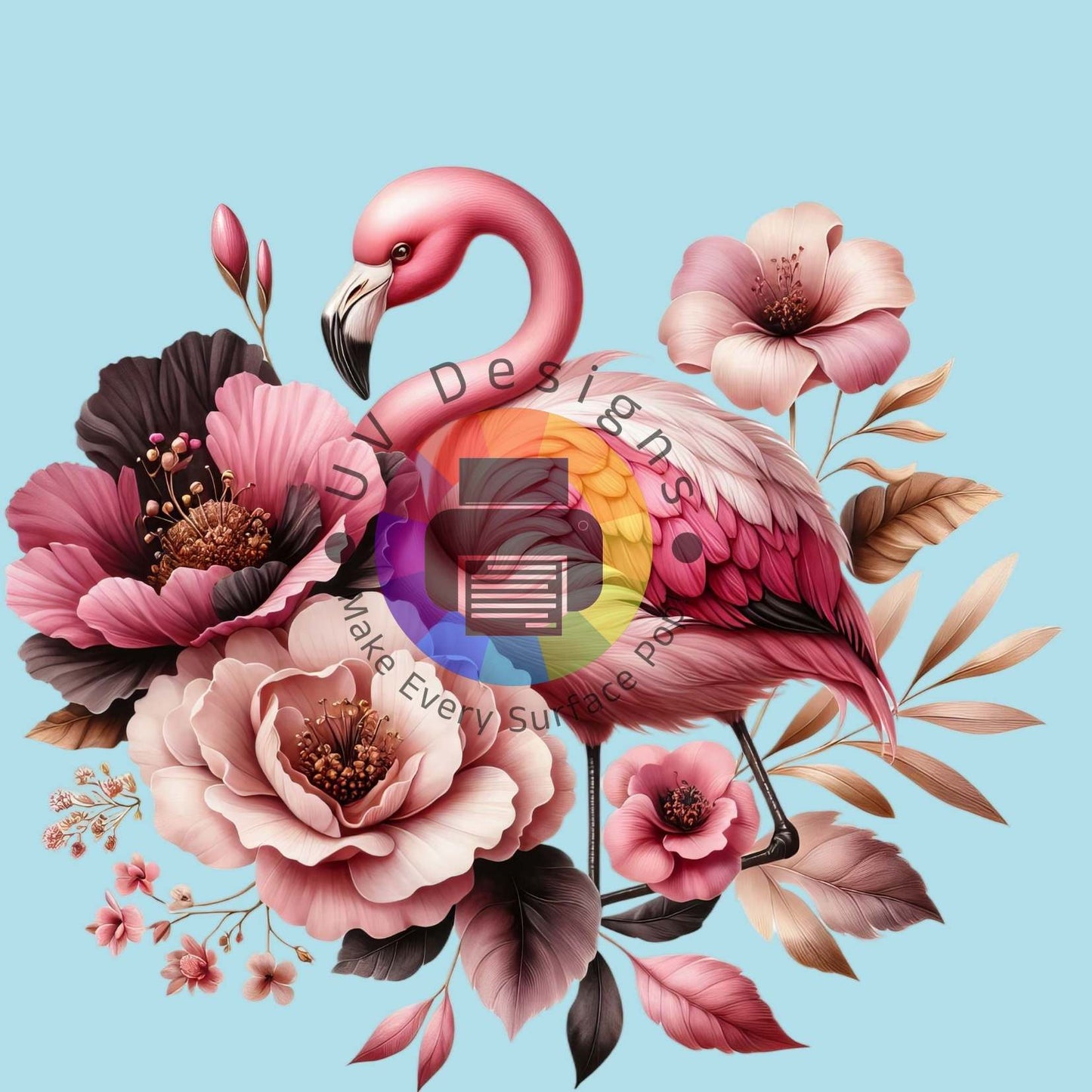 Flamingo met bloemen nr 5