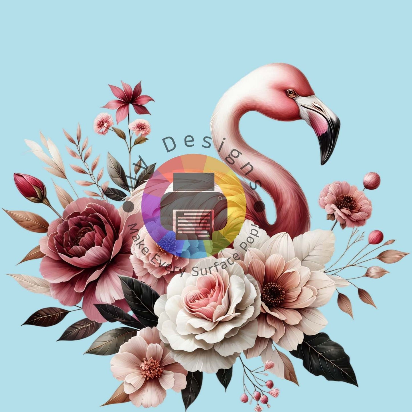 Flamingo met bloemen nr 6