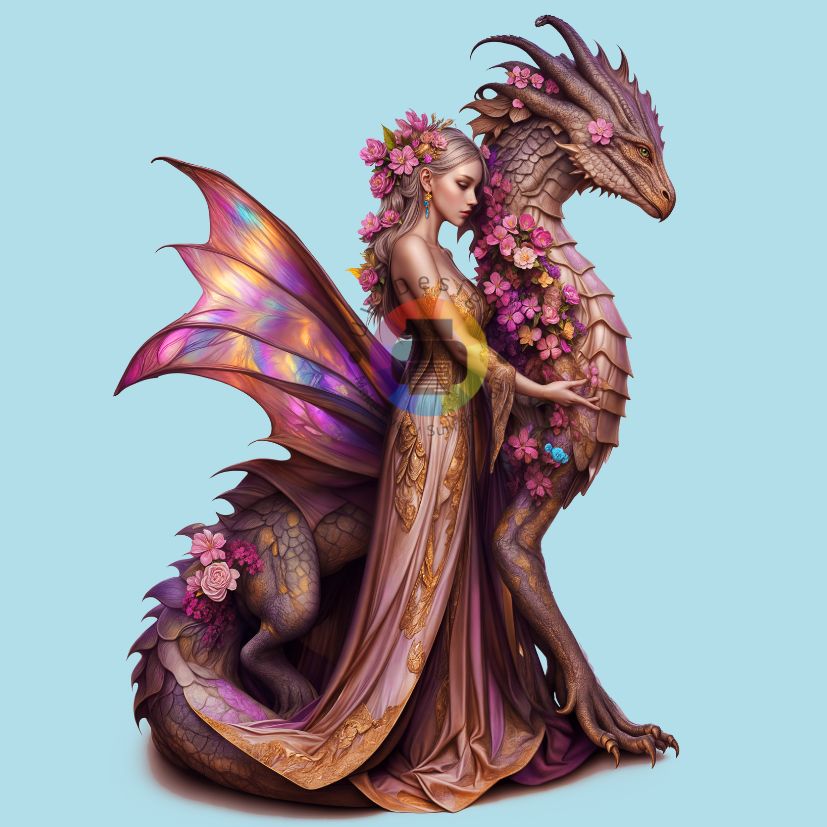 7 cm Draak met fee nr 2