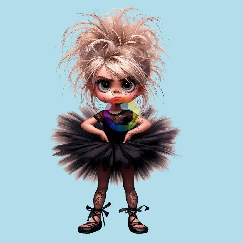 12 cm Ballerina in zwarte tutu nr 4