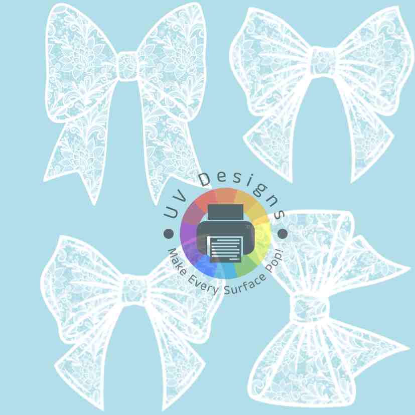 4 cm White Lace bows