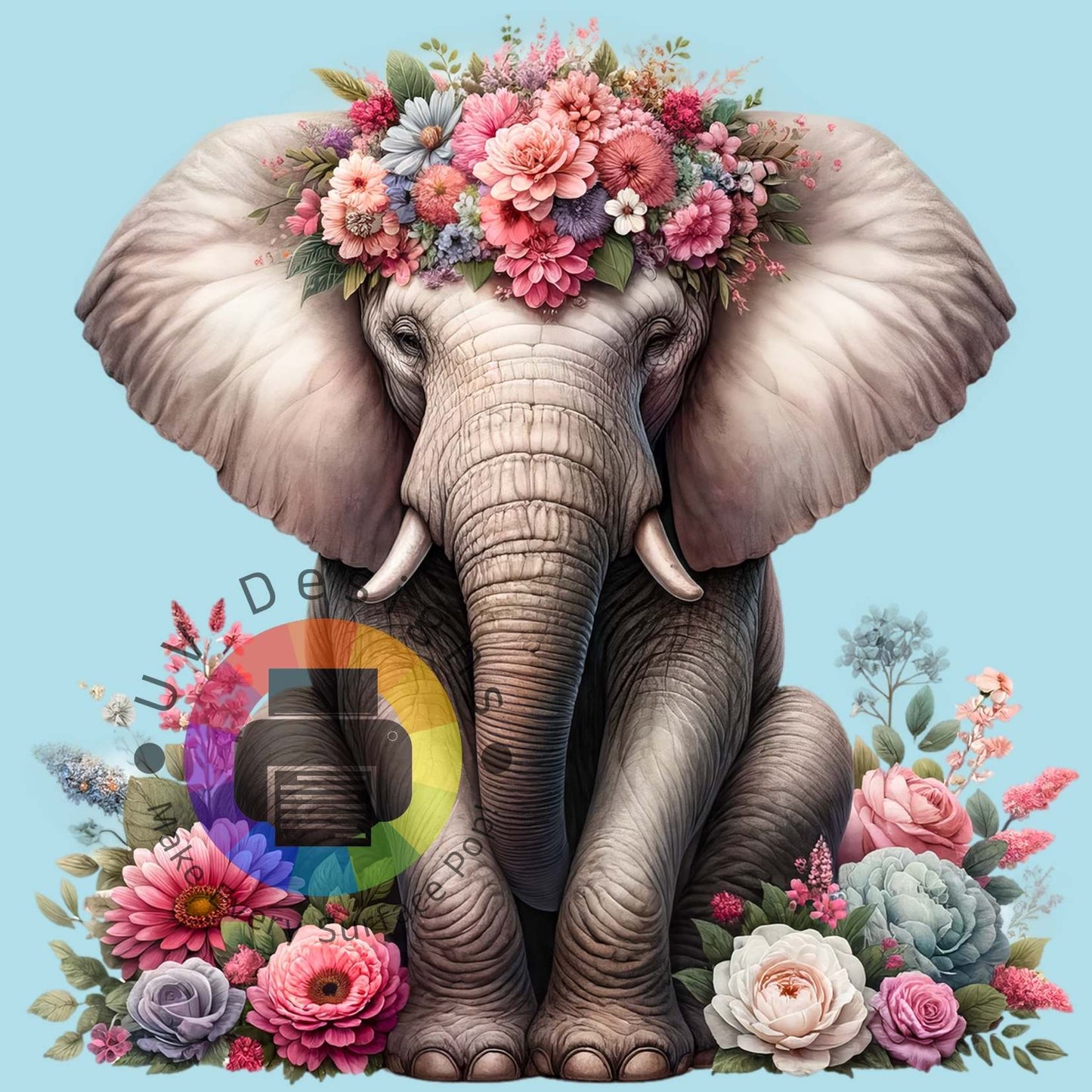 Olifant met bloemen nr 2