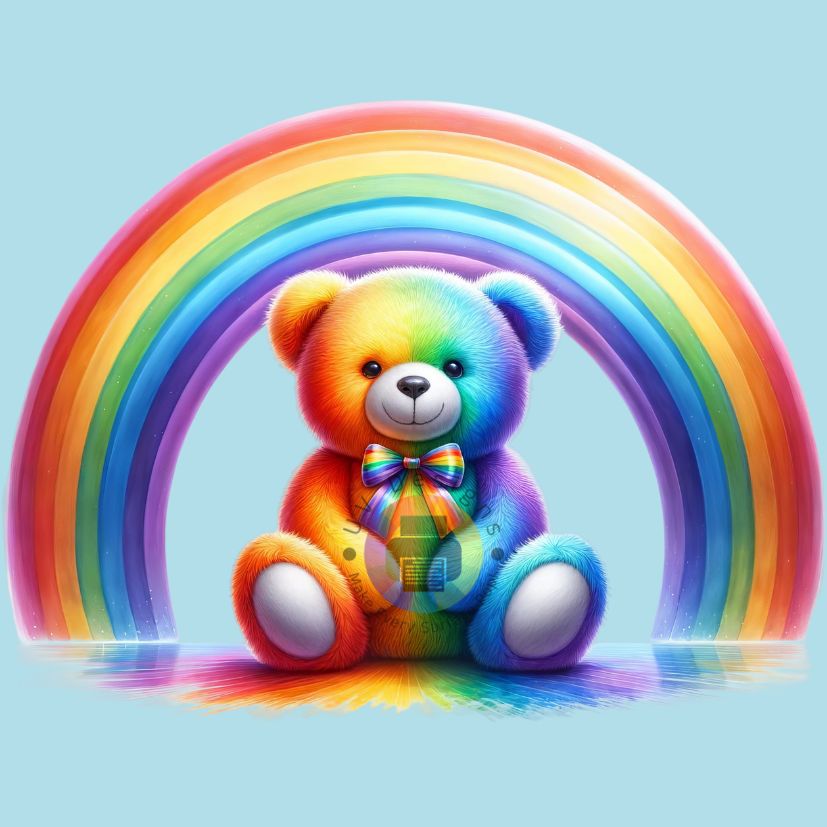 7 cm Regenboog teddybeer nr 1