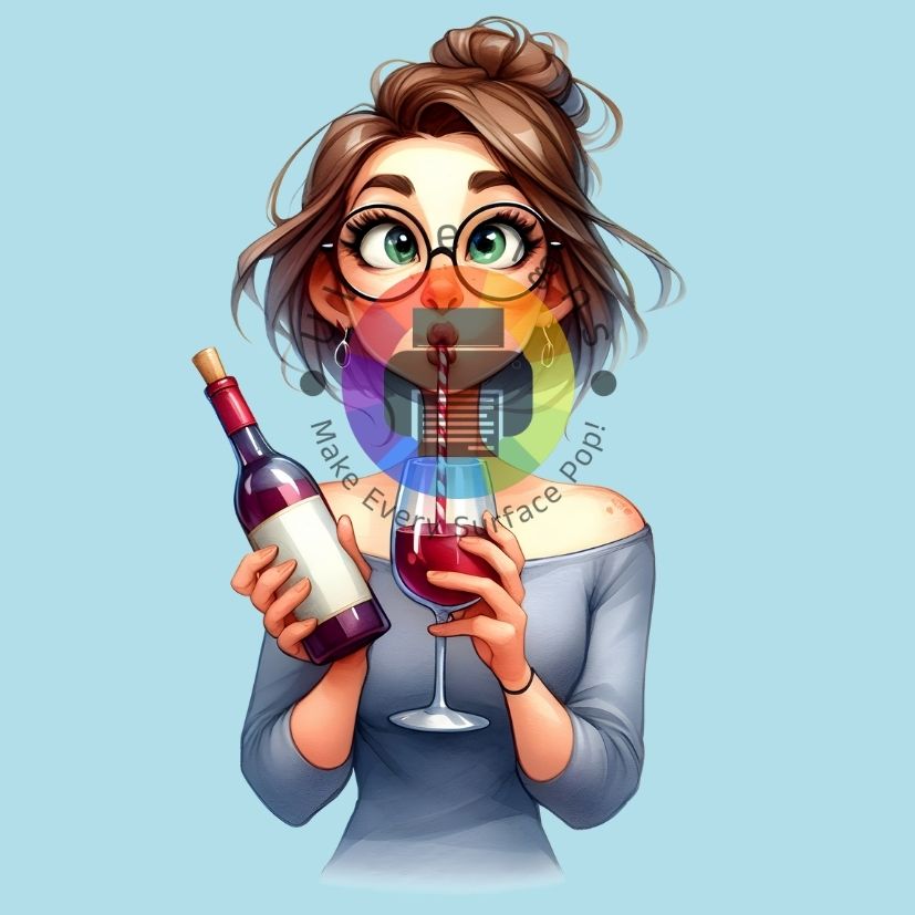 Vrouw met glas wijn - nr 2