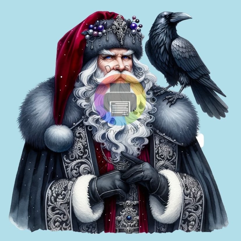 Gothic Kerstman met raaf