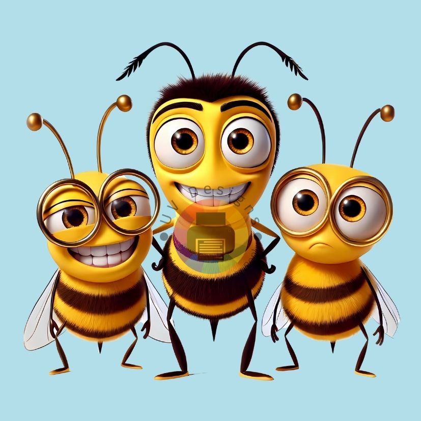 12 cm Bijen familie nr 1