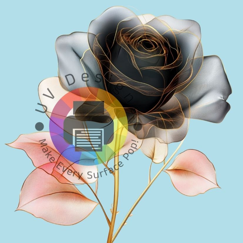 Zwarte roos met gouden rand nr 1