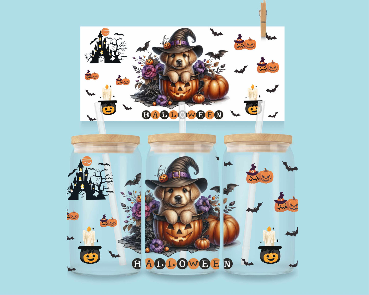 16oz Halloween Puppy in Pumpkin #2