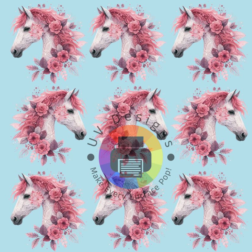 4 cm Roze kanten paard