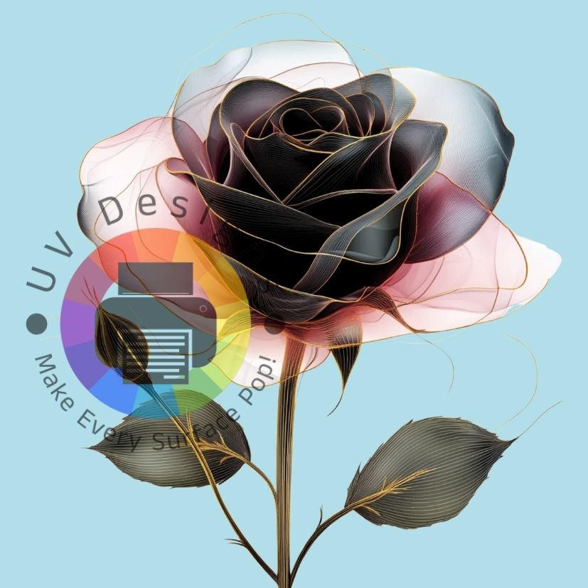 Zwarte roos met gouden rand nr 3