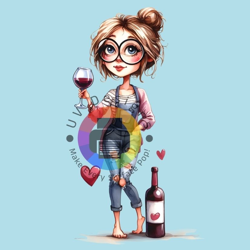 Vrouw met glas wijn - nr 8