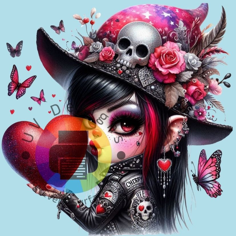 Gothic gnome meisje - rood nr 1