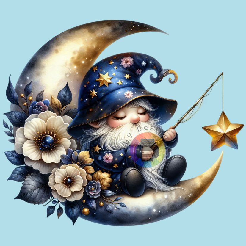 7 cm Kabouter met ster op maan