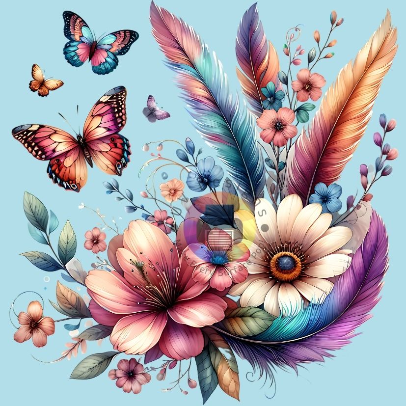 20oz Feathers and Butterflies