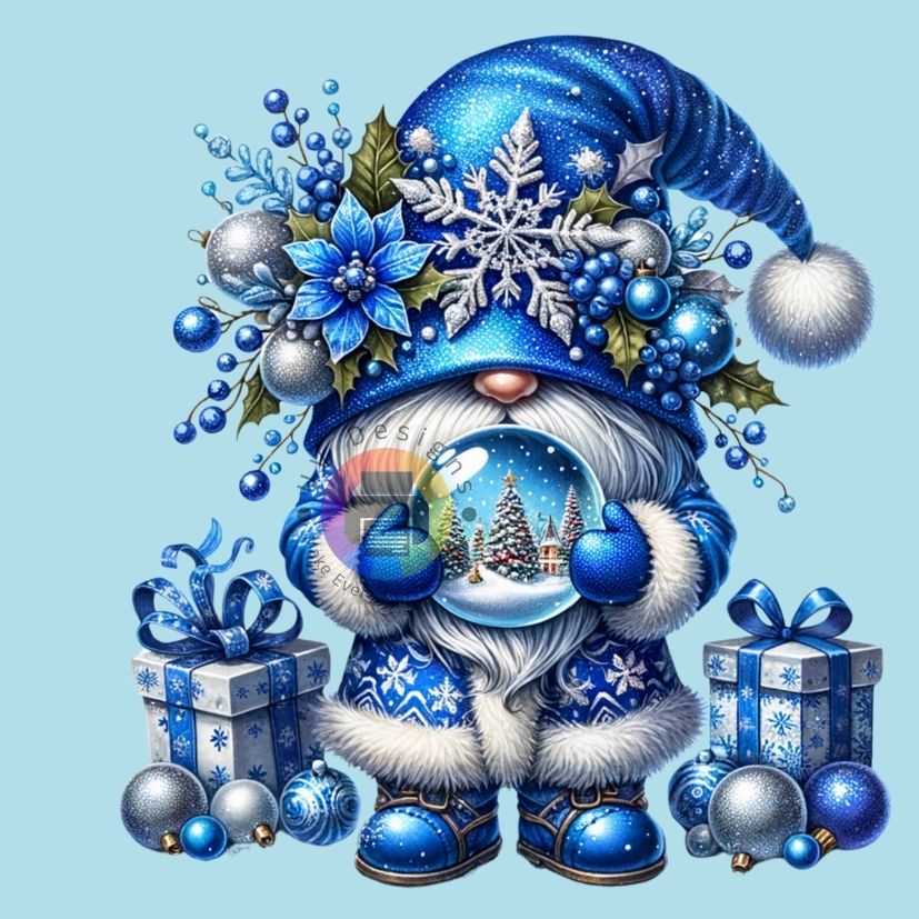 12 cm Blauwe kerst kabouter nr 9