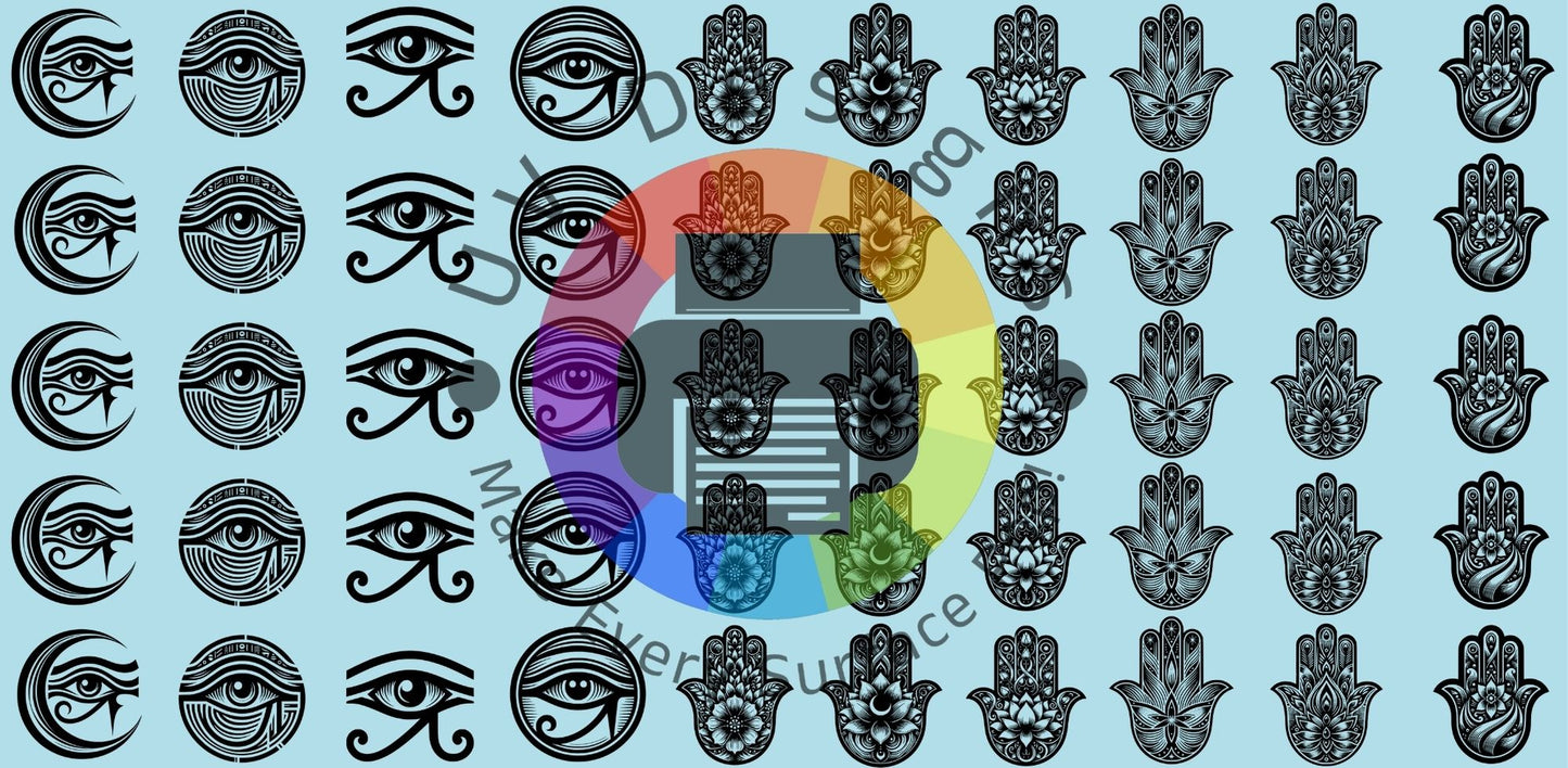 16oz Mini Eye of Horus en Fatima hand