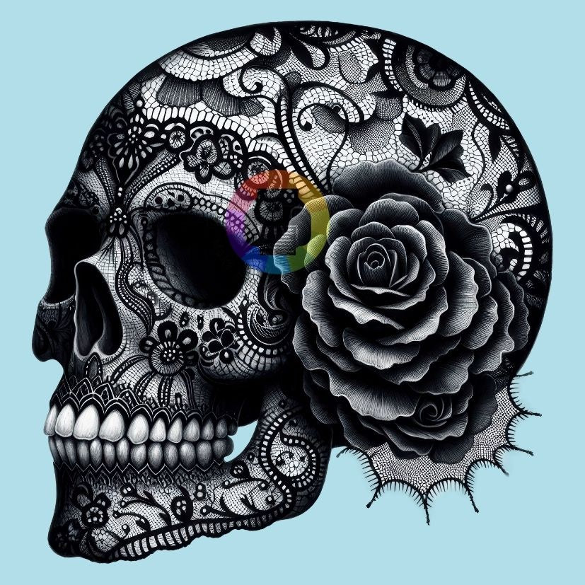 7 cm Skull with lace