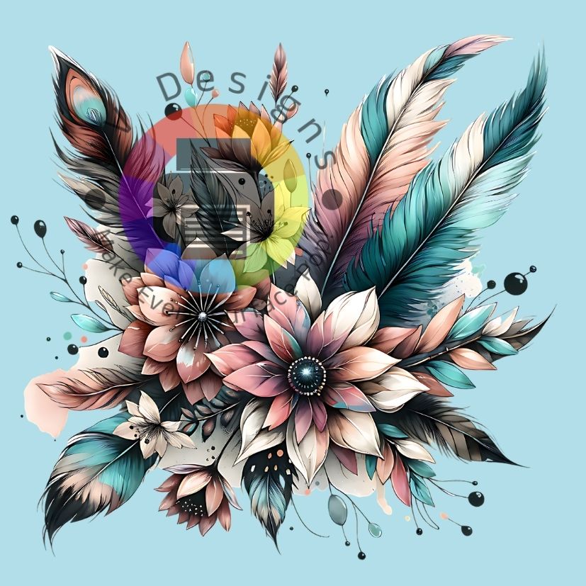 Bloemen met veren nr 5