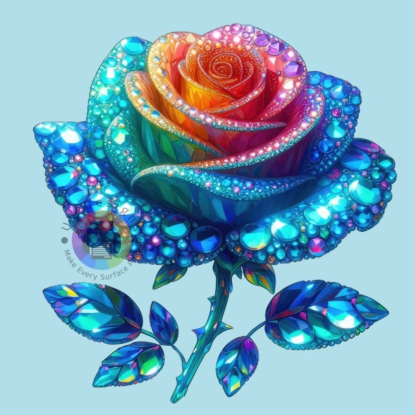 Rose diamants 12 cm