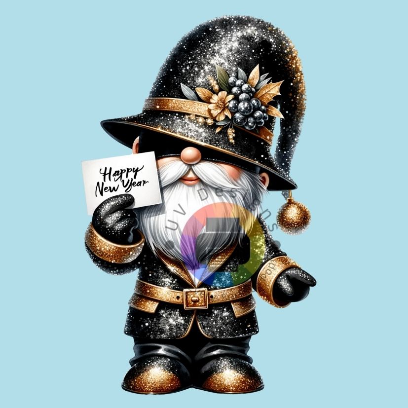Party gnome - Happy New Year - Bonne Année
