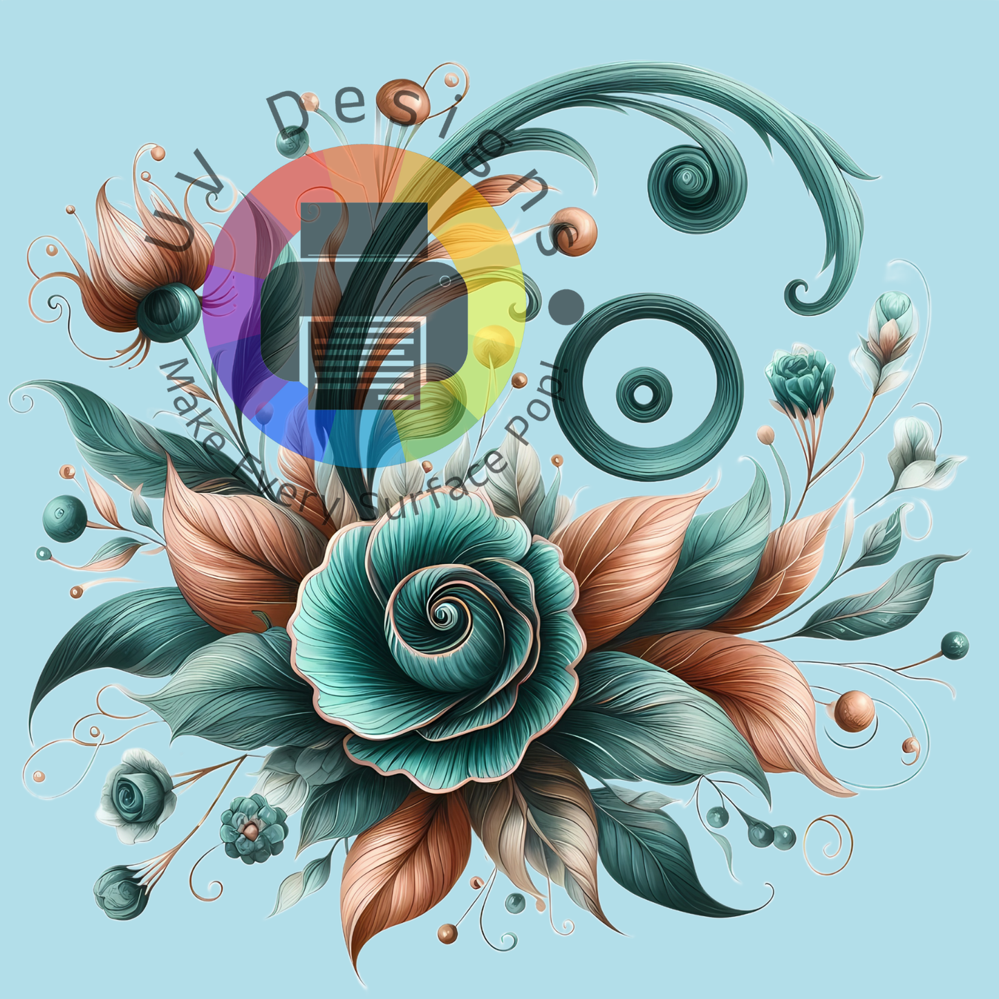 Groen - bruine bloemen set nr 2