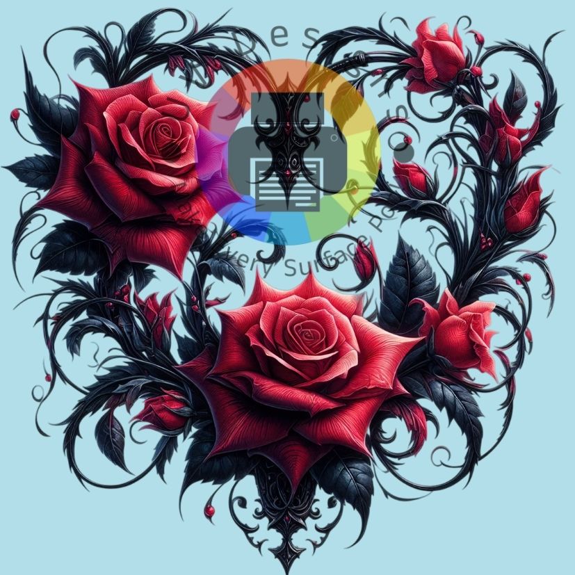 Gothic Hart van doorn met rozen nr 2