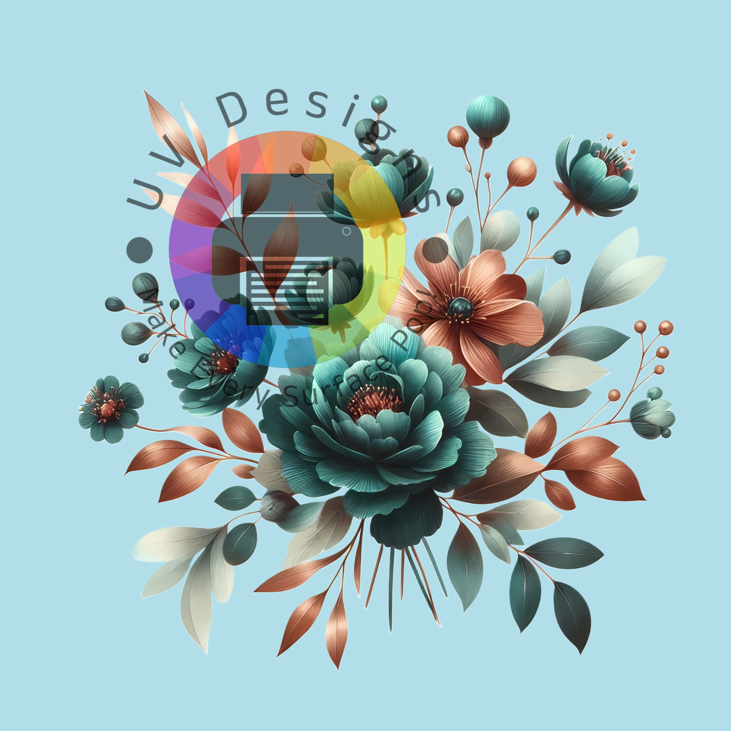 Groen - bruine bloemen set nr 4