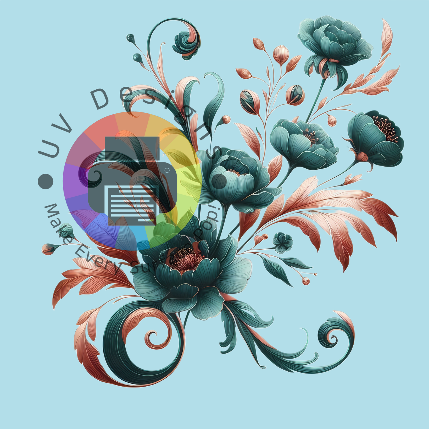 Groen - bruine bloemen set nr 5