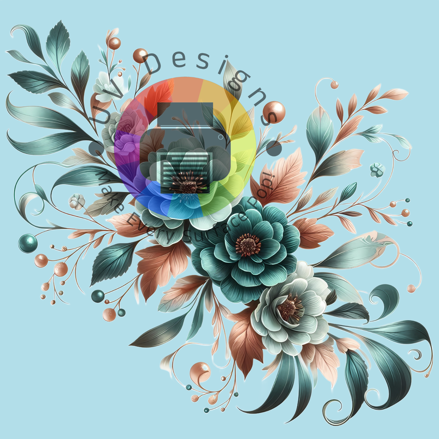 Groen - bruine bloemen set nr 6